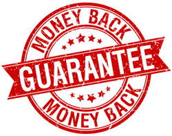 Money back guarantee crest to add to a product review